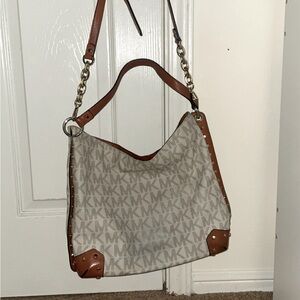 Real Michael Kors white monogram bag
